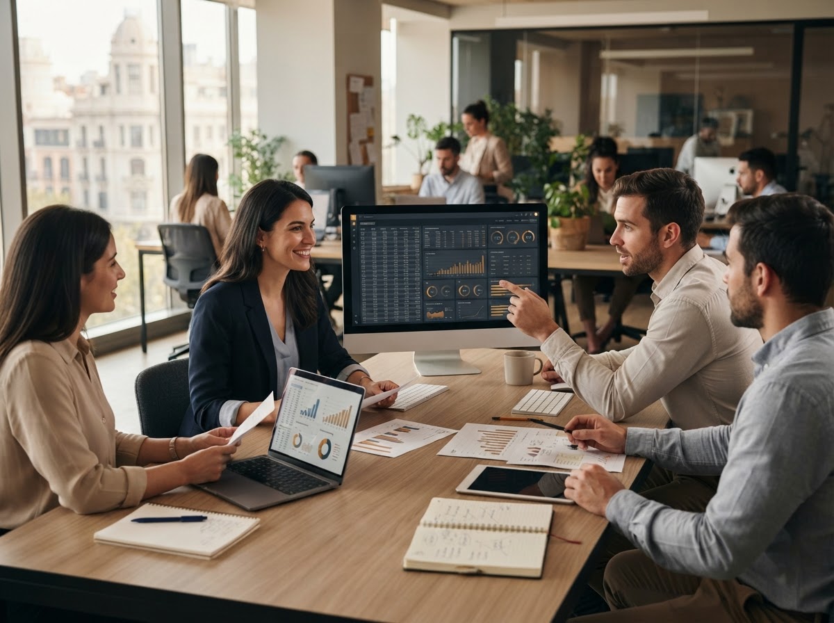 Regio Fondencia entorno de trabajo con paneles de análisis de datos